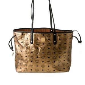MCM Metallic Gold and Black Tote